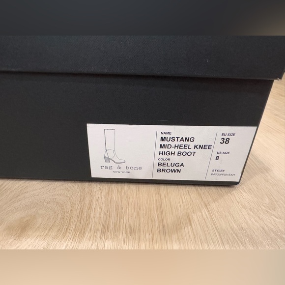 Rag & Bone Mustang Brown Leather Knee-High Boots - Picture 6 of 16